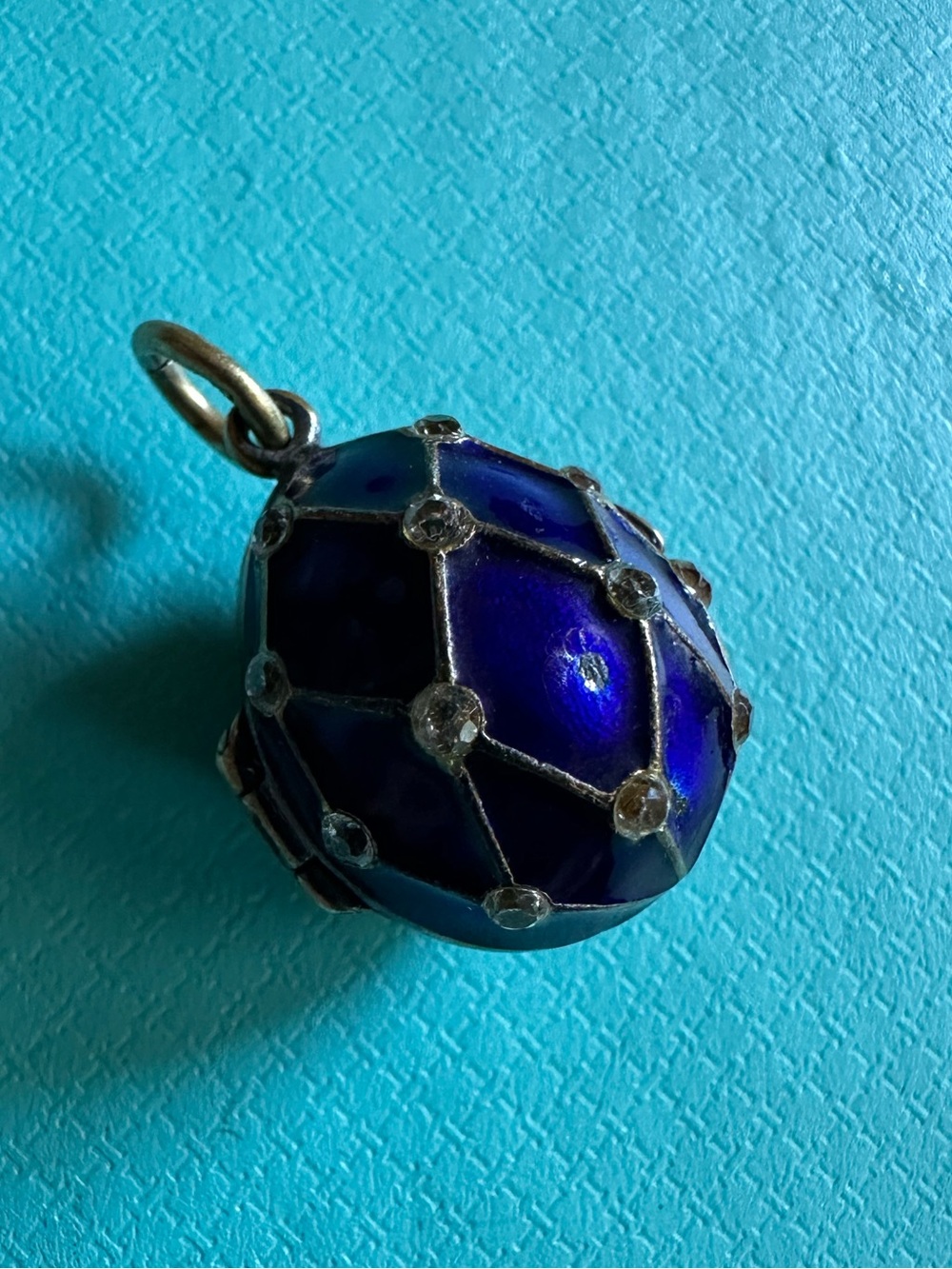 Vintage Enameled Sterling Silver Surprise Egg Pendant Locket